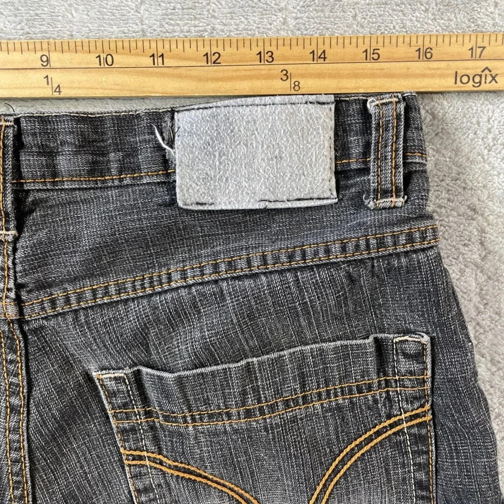 Vintage Stylo DNM Engineering Denim Shorts Mens 32 Black Gray Distressed 90s Y2K - Picture 3 of 7